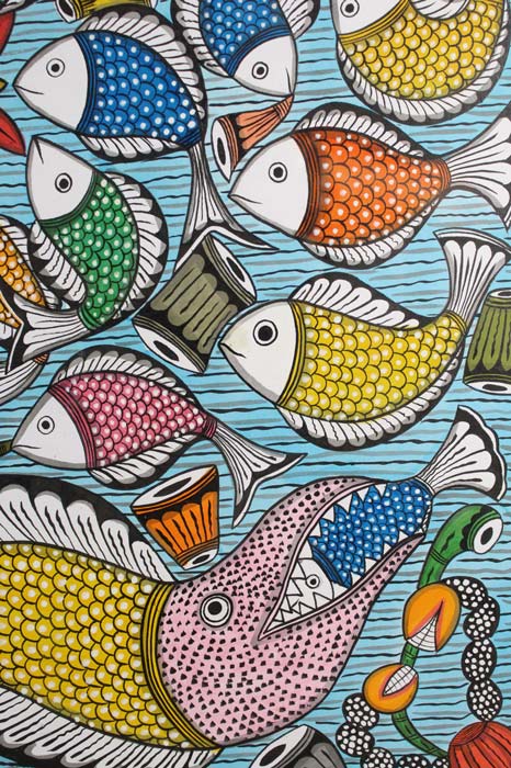 Bengal Pattachitra – Fish Ras Painting (24×30 Inches)