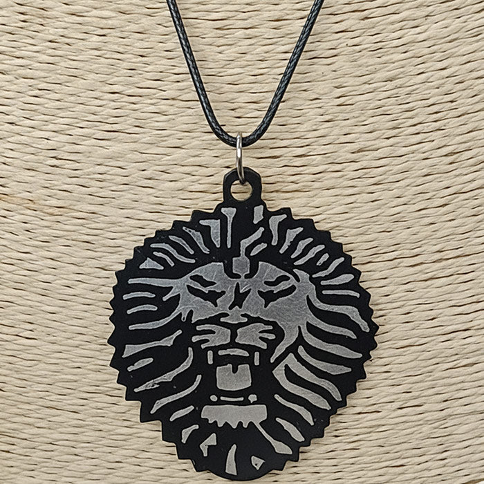 Bidriware Silver Inlay Lion Pendant