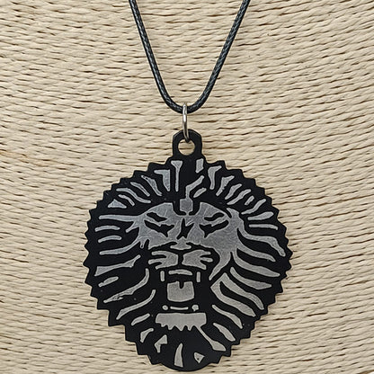 Bidriware Silver Inlay Lion Pendant