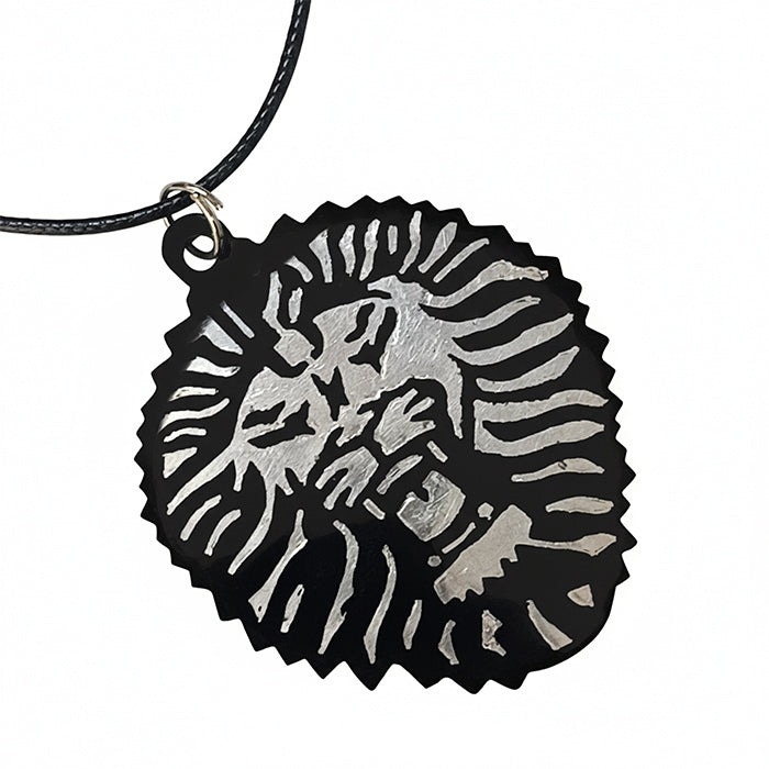 Bidriware Silver Inlay Lion Pendant