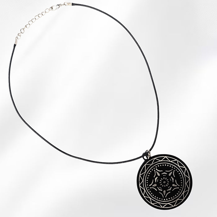 Bidriware Silver Inlay Mandala Pendant