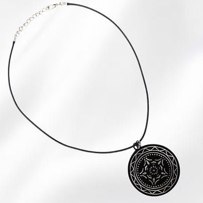 Bidriware Silver Inlay Mandala Pendant
