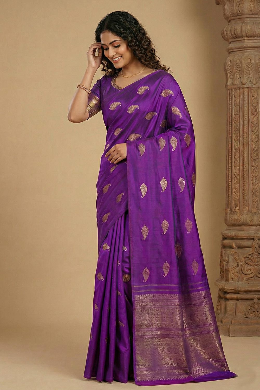 Kancheepuram Pure Silk Handloom Saree (2 Gram Gold Zari)