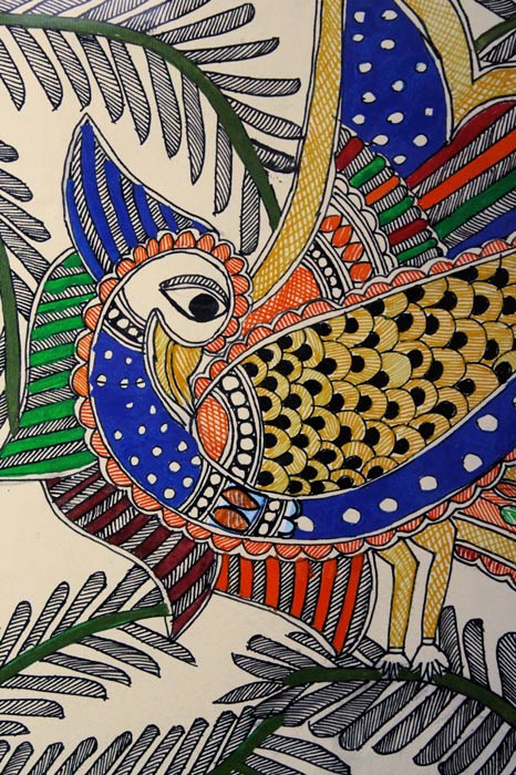Madhubani Painting – Peacock (14×18 Inches)