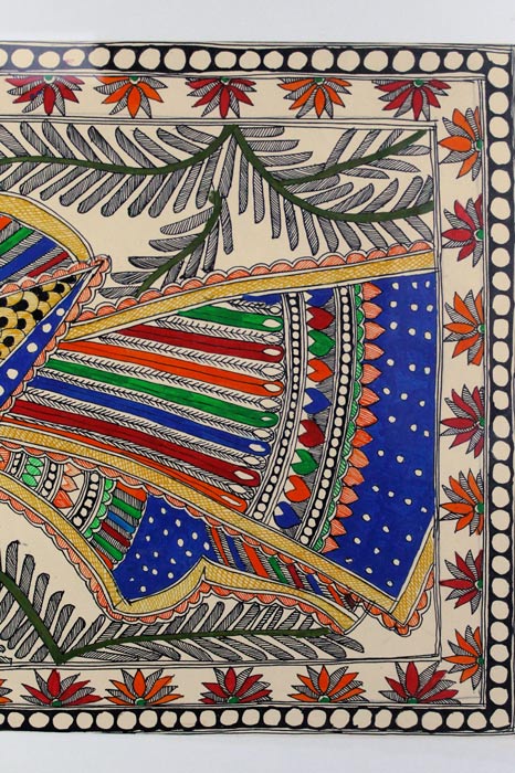 Madhubani Painting – Peacock (14×18 Inches)