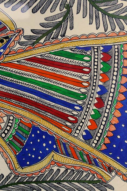 Madhubani Painting – Peacock (14×18 Inches)