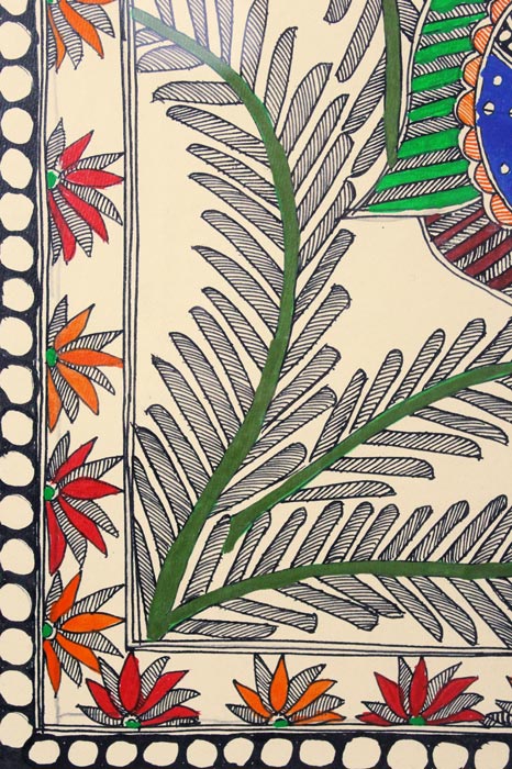 Madhubani Painting – Peacock (14×18 Inches)