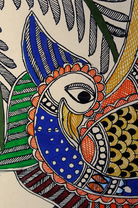 Madhubani Painting – Peacock (14×18 Inches)