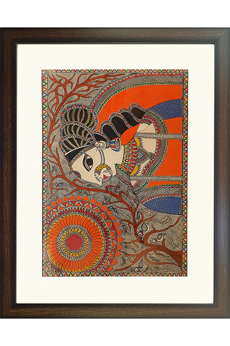 Madhubani Painting – Tree of Life (2.8×2.1 Feet)