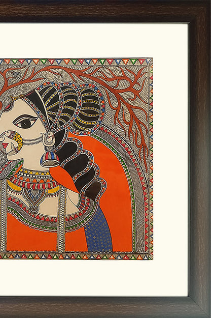 Madhubani Painting – Tree of Life (2.8×2.1 Feet)
