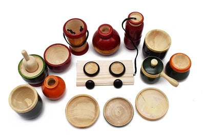 Channapatna Eco-Friendly Wooden Kitchen Set (15 Pieces)