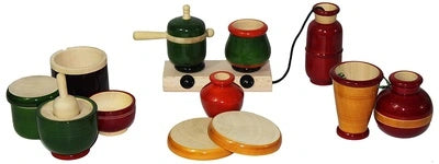 Channapatna Eco-Friendly Wooden Kitchen Set (15 Pieces)